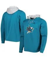 Men's adidas Teal San Jose Sharks Skate Lace Team Pullover Hoodie