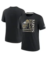 Men's Nike Black New Orleans Saints Wordmark Logo Tri-Blend T-shirt