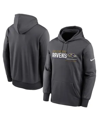 Men's Nike Anthracite Baltimore Ravens Prime Logo Name Split Pullover Hoodie