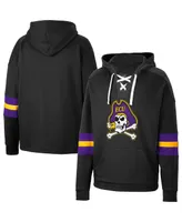 Men's Colosseum Black Ecu Pirates Lace-Up 4.0 Pullover Hoodie