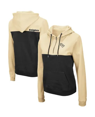 Women's Colosseum Gold, Black Ucf Knights Aidan Half-Zip Hoodie