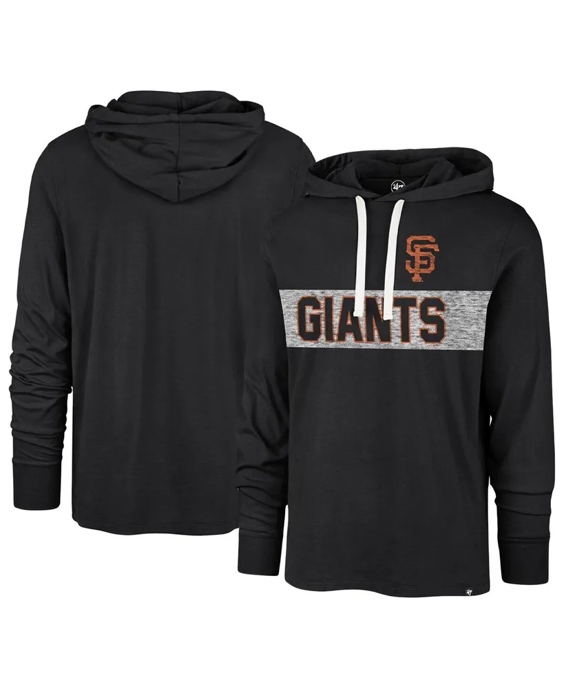 Men's '47 Brand Black Distressed San Francisco Giants Field Franklin Pullover Hoodie