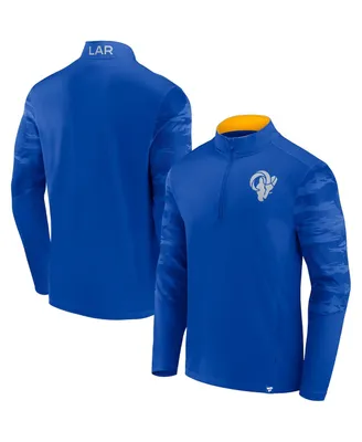 Men's Fanatics Royal Los Angeles Rams Ringer Quarter-Zip Jacket