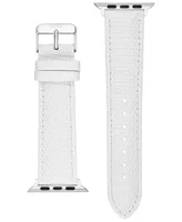 WITHit White Genuine Lizard Grain Leather Band designed for Apple Watch 42mm (Series 10) & 38/40/41mm