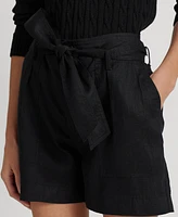 Lauren Ralph Belted Linen Shorts