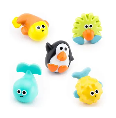 Sassy Bath time Pals Squirt and Float Toys, 5 Piece - Assorted Pre