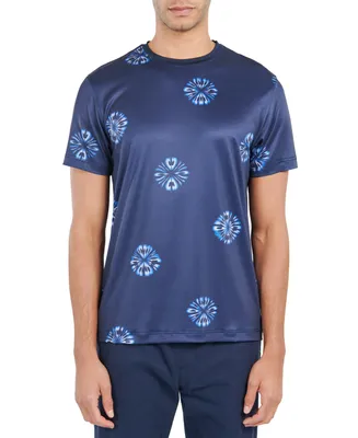 Society Of Threads Men's Slim-Fit Abstract Floral Performance T-Shirt