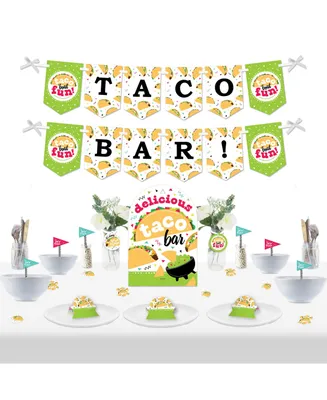 Taco 'Bout Fun Diy Mexican Fiesta Taco Bar Signs Snack Bar Decorations Kit 50 Pc