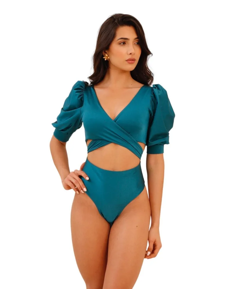 Cupshe Women's One Piece Swimsuit Cutout Scallop Trim Bathing Suit
