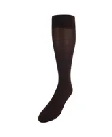 Trafalgar Men's Jasper Ribbed Over The Calf Solid Color Mercerized Cotton Socks