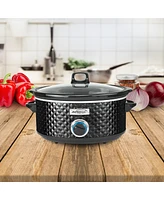 Brentwood Appliances 3.5 Quart Diamond Pattern Electric Slow Cooker