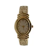 Olivia Pratt Textured Oval Face Bangle Women Watch