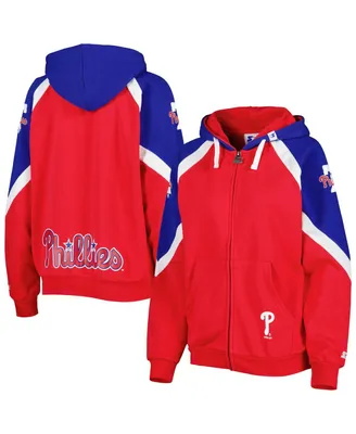 Women's Starter Red, Royal Philadelphia Phillies Hail Mary Full-Zip Hoodie