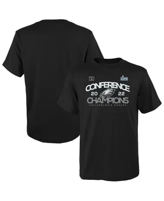 Big Boys Black Philadelphia Eagles 2022 Nfc Champions Shadow T-shirt