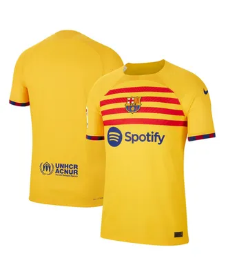 Men's Nike Yellow Barcelona 2022/23 Fourth Vapor Match Authentic Jersey