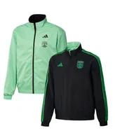 Men's adidas Black and Green Austin Fc 2023 On-Field Anthem Full-Zip Reversible Team Jacket