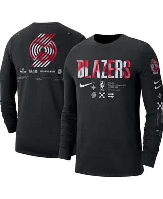 Men's Nike Black Portland Trail Blazers Essential Air Traffic Control Long Sleeve T-shirt