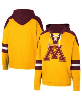 Men's Colosseum Gold Minnesota Golden Gophers Lace-Up 4.0 Pullover Hoodie