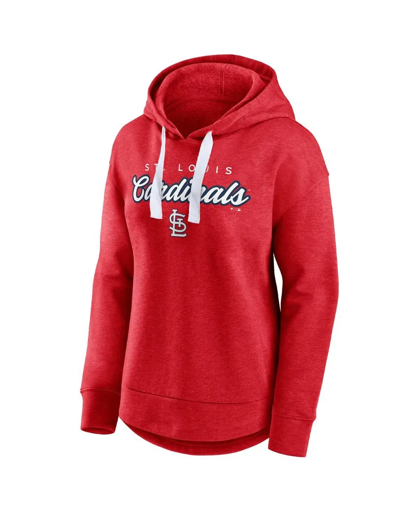 Women's Fanatics Heathered Red St. Louis Cardinals Set to Fly Pullover Hoodie