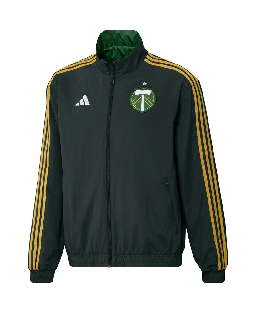 Men's adidas Green Portland Timbers 2023 On-Field Anthem Full-Zip Reversible Team Jacket