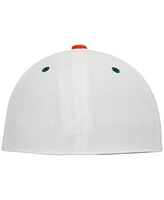 Men's adidas White, Green Miami Hurricanes On-Field Baseball Fitted Hat