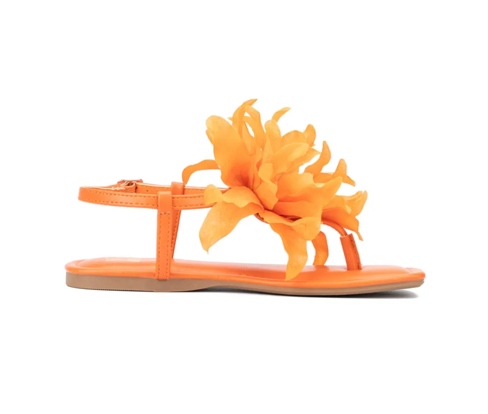 New York & Company Big Flower Women's T-Strap Sandal