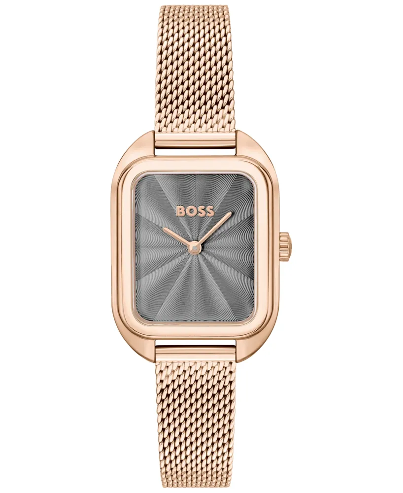 Boss Women's Balley Quartz Ionic Plated Carnation Rose Gold-Tone Steel Watch 25mm