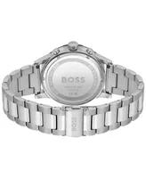 Hugo Boss Men's Solgrade Solar Quartz Chronograph Silver-Tone Stainless Steel Watch 44mm - Silver