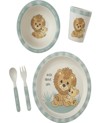Precious Moments 222404 Wild About You 5-Piece Bamboo Mealtime Gift Set