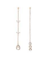 Ettika Mix It Up Crystal 18K Gold Plated Asymmetrical Earrings