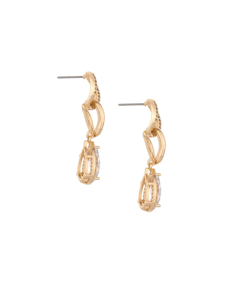 Ettika Crystal 18K Gold Plated Drop Earrings