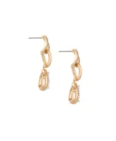 Ettika Crystal 18K Gold Plated Drop Earrings