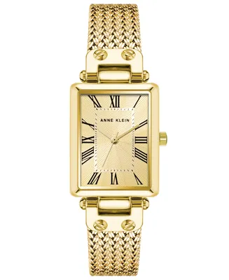 Anne Klein Women's Three Hand Quartz Gold-tone Stainless Steel Band Watch, 21.5mm