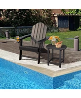 Patio Adirondack Chair Weather Resistant Garden Deck W/Cup Holder