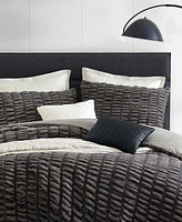 Karl Lagerfeld Paris Ruched 3 Piece Duvet Cover Set, Full/Queen