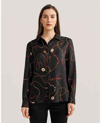 Lilysilk Women's Louisville Print Silk Shirt