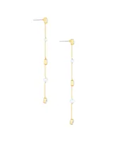 Ettika Freshwater Pearl and Glass Linear Drop Earrings