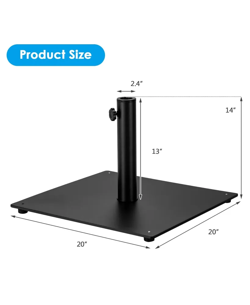 36LBS Square Umbrella Base Stand Weighted Patio Market Umbrellas