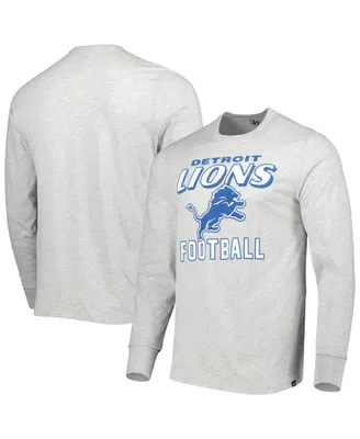 Men's '47 Brand Heathered Gray Detroit Lions Dozer Franklin Long Sleeve T-shirt