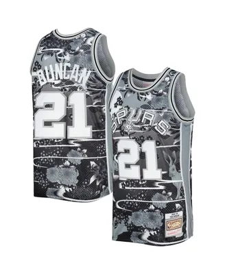 Men's Mitchell & Ness Tim Duncan Silver San Antonio Spurs Hardwood Classics Lunar New Year Swingman Jersey