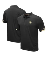 Men's Colosseum Black Army Knights Logo Santry Polo Shirt