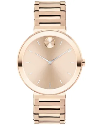 Movado Women's Bold Horizon Swiss Quartz Ionic Plated Carnation Gold-Tone Steel Watch 34mm - Gold