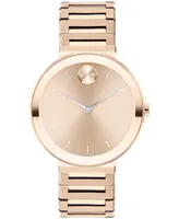 Movado Women's Bold Horizon Swiss Quartz Ionic Plated Carnation Gold-Tone Steel Watch 34mm - Gold