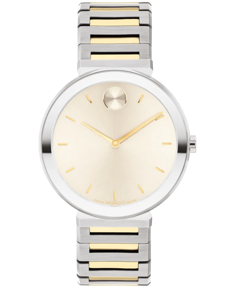 Movado Women's Bold Horizon Swiss Quartz Two Tone Stainless Steel Watch 34mm