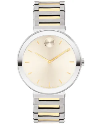 Movado Women's Bold Horizon Swiss Quartz Two Tone Stainless Steel Watch 34mm