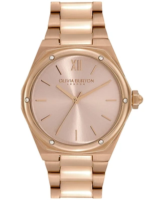 Olivia Burton Women's Hexa Blush and Carnation Gold-Tone Steel Watch 33mm