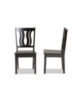 Baxton Studio Fenton Modern and Contemporary Transitional 2-Piece Finished Wood Dining Chair Set