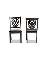 Baxton Studio Gervais Modern and Contemporary Transitional 2-Piece Finished Wood Dining Chair Set