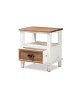 Baxton Studio Glynn Rustic Farmhouse Weathered 20.3" Two-Tone and Finished Wood 1-Drawer Nightstand