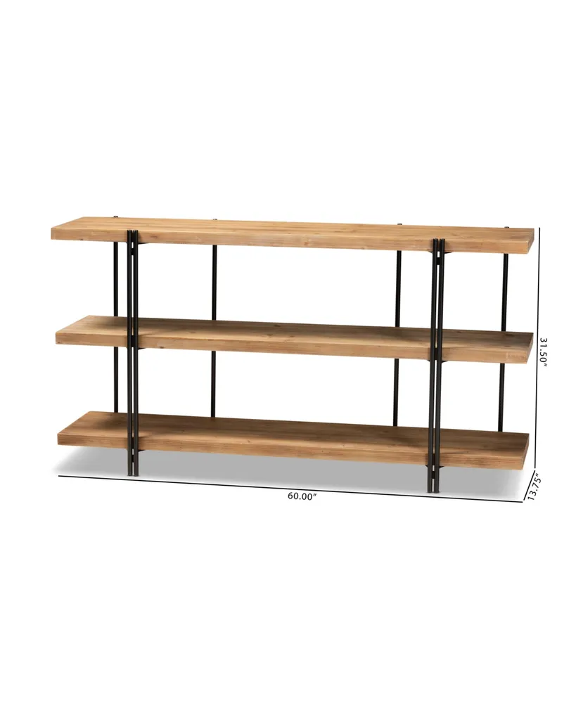 Baxton Studio Tarah Modern 60" Rustic and Industrial Finished Wood and Finished Metal Console Table